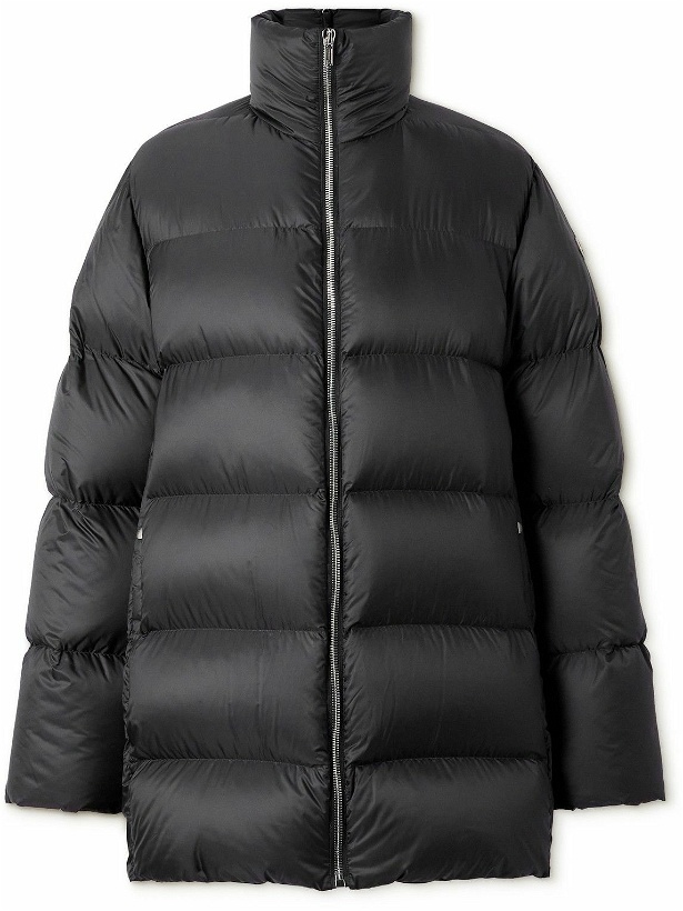 Photo: Rick Owens - Moncler Cyclopic Logo-Appliquéd Quilted Shell Down Coat - Black
