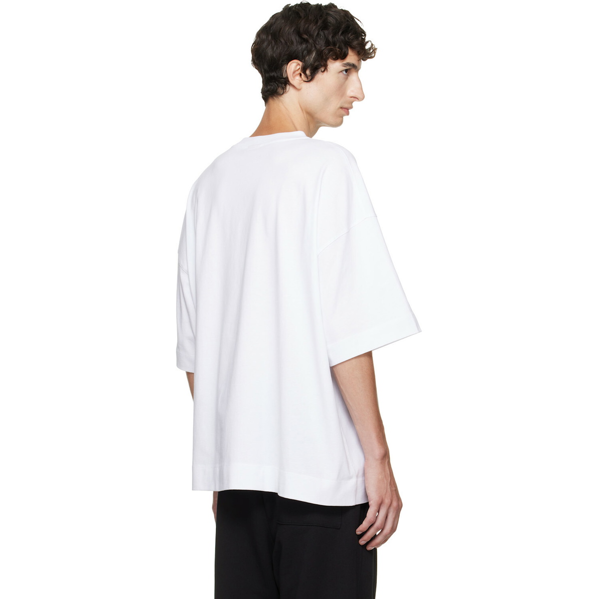 Dries Van Noten White Dropped Shoulder T-shirt