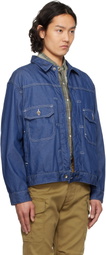 Engineered Garments Blue Zip Denim Trucker Jacket