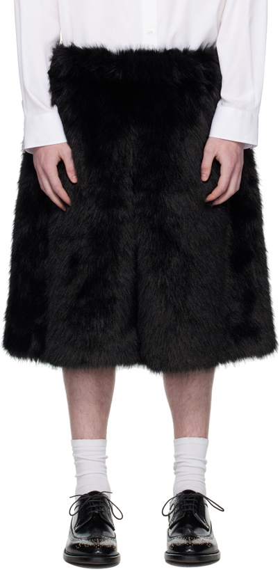 Photo: Simone Rocha SSENSE Exclusive Black Faux-Fur Shorts