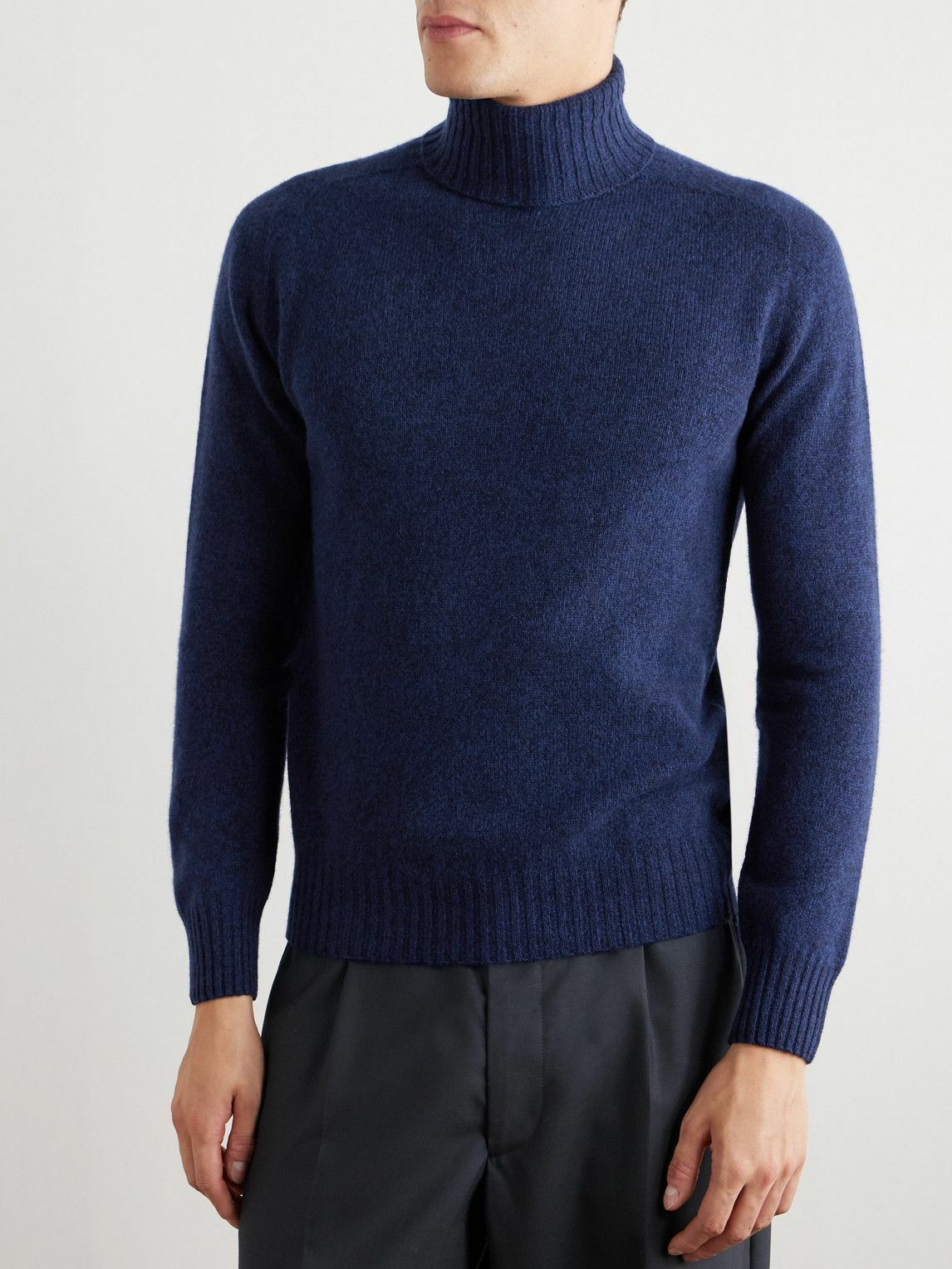 Altea - Wool and Cashmere-Blend Rollneck Sweater - Blue