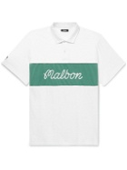 Malbon Golf - Logo-Embroidered Colour-Block Cotton-Jersey Golf Polo Shirt - White
