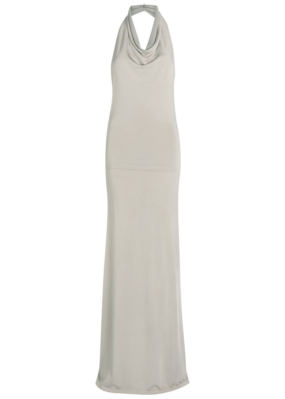 Aya Muse Sereno Halterneck Knit Maxi Dress White