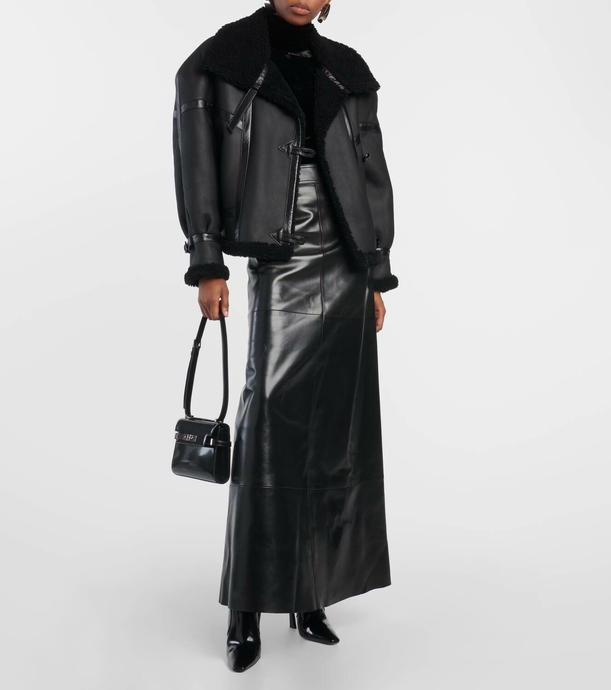 スカート Saint Laurent Leather skirt SAINT LAURENT Leather midi skirt | NET-A-PORTER