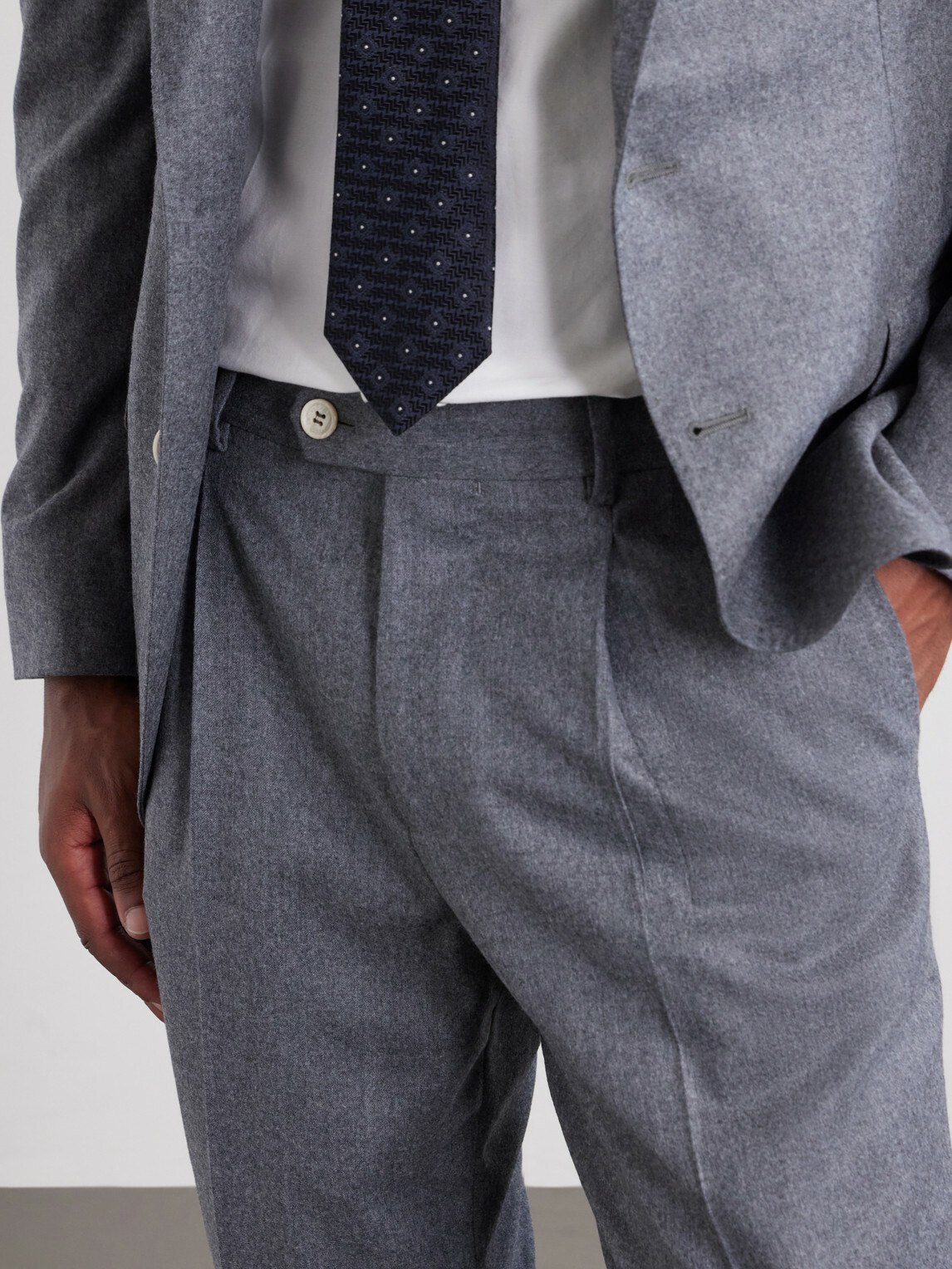 Brunello Cucinelli - Straight-Leg Pleated Wool Trousers - Gray