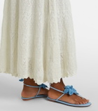 Self-Portrait Pointelle midi skirt