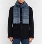 Anderson & Sheppard - Houndstooth Cashmere Scarf - Blue