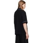 Casablanca Black Towelling Monogram Short Sleeve Shirt