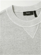 Theory - Alcos Herringbone Wool-Blend Sweatshirt - Gray