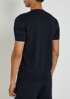 Givenchy Textured Knit Logo Cotton-blend T-shirt Navy