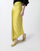 Pinko Pleated Skirt With Asymmetric Hem Palm Green