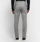 Incotex - Black Slim-Fit Prince of Wales Checked Wool-Twill Trousers - Gray