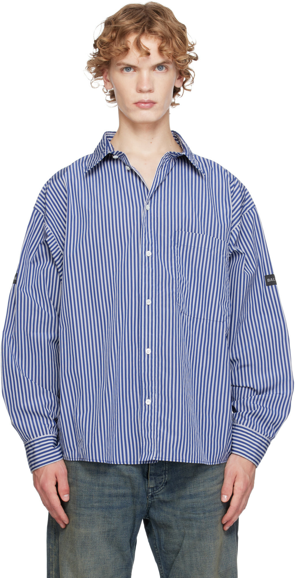 Balenciaga Blue Oversized Shirt
