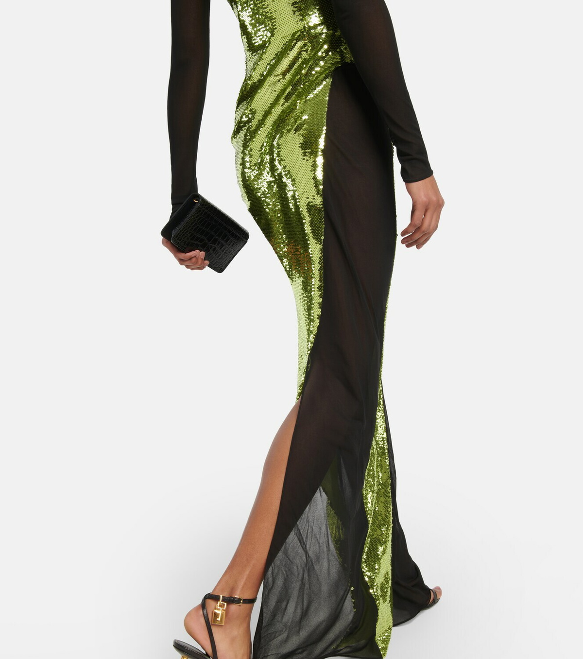open lace back dress Purple Sequin Maxi Dress