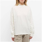 Pangaia Long Sleeve High Neck T-Shirt with C-Fiber in Off White