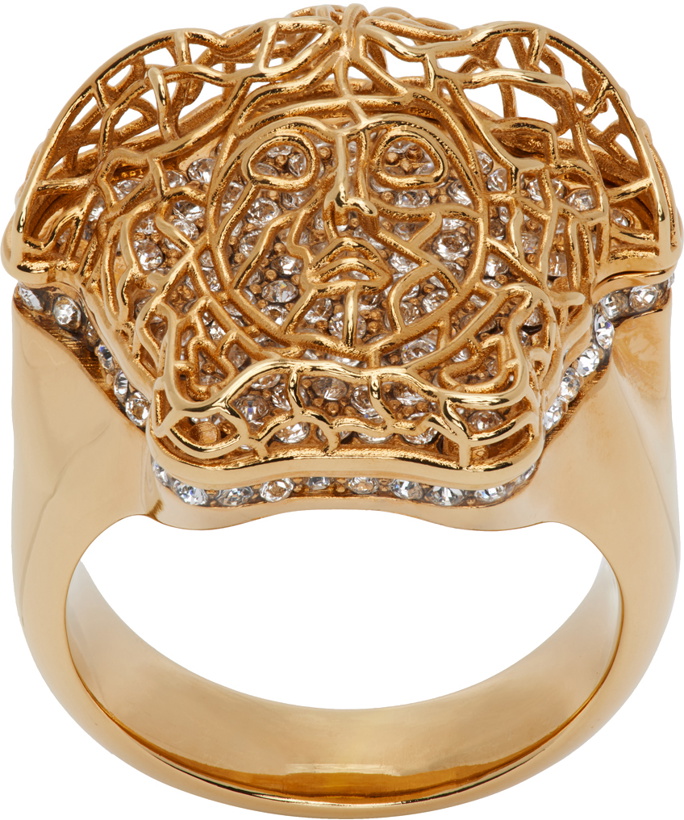 Photo: Versace Gold Crystal Medusa Ring
