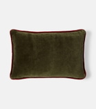 Les-Ottomans Embroidered cotton velvet cushion