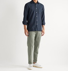 Kiton - Cotton and Cashmere-Blend Twill Shirt - Blue