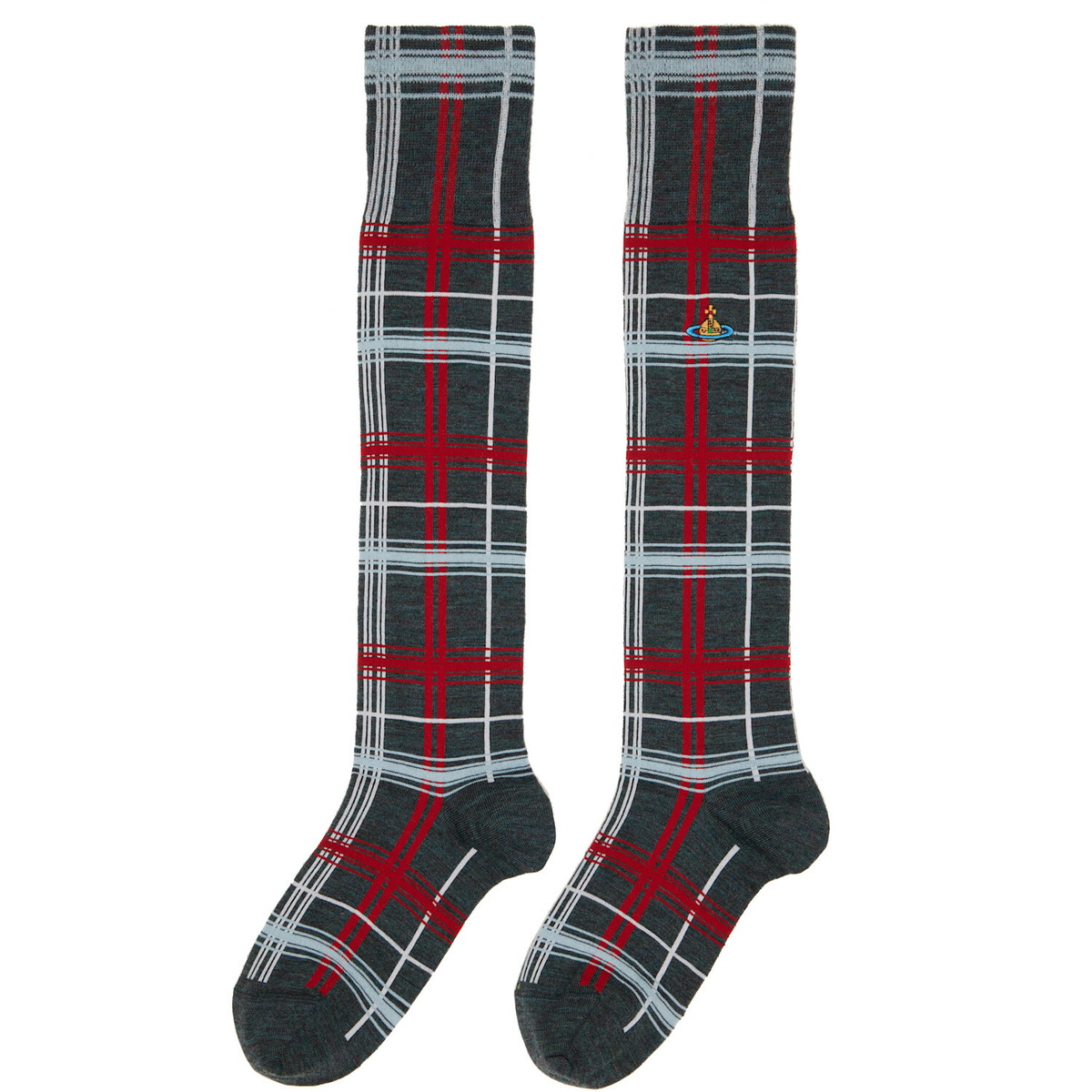 Vivienne Westwood Gray Multicheck Socks
