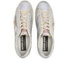 Golden Goose Men's Super-Star Leather Sneakers in Silver/Ivory