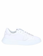 Philippe Model Temple Low Sneakers In White Leather