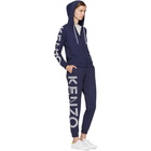 Kenzo Navy Logo Zip Hoodie