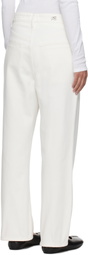 Fax Copy Express White Red Stitch Straight Jeans