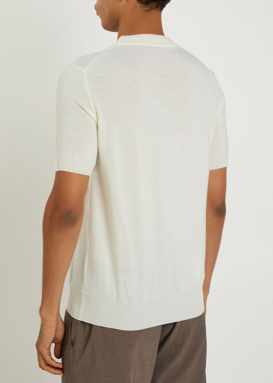 Aurélien Knit Merino Wool T-shirt Ivory