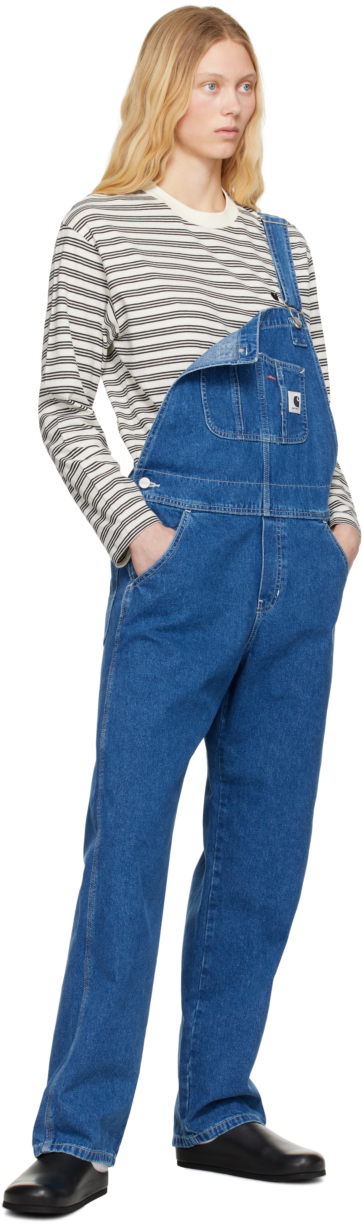 Carhartt Work In Progress Blue Bib Straight Overalls