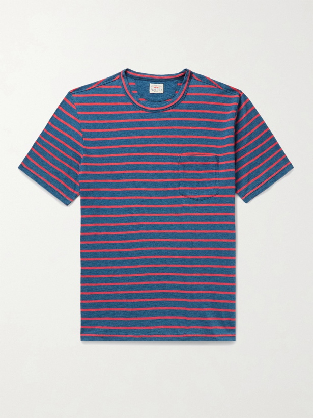Photo: Faherty - Striped Cotton-Jersey T-Shirt - Blue