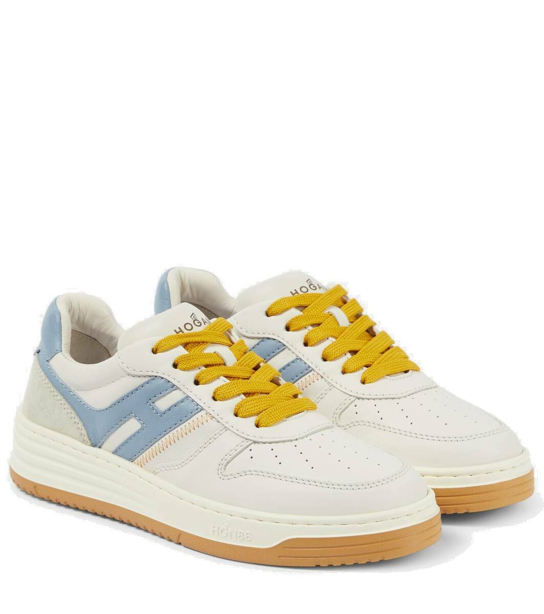 Hogan H630 suede-trimmed leather sneakers Hogan