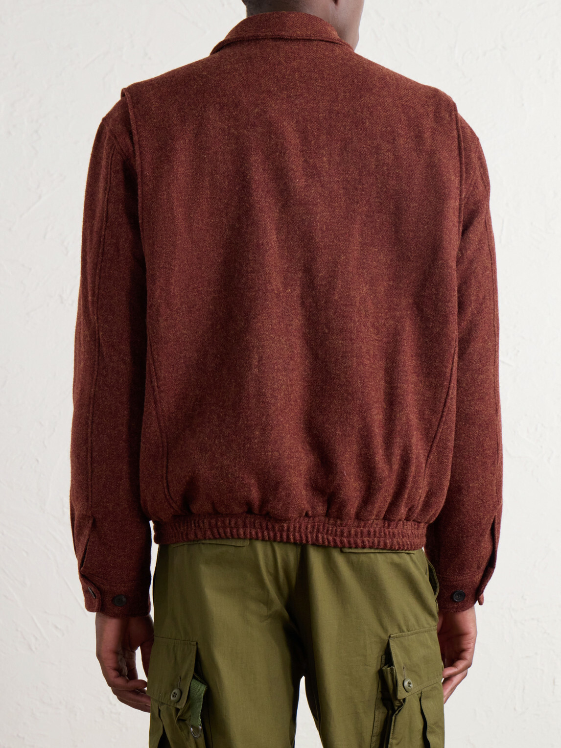 Portuguese Flannel - Aurelia Wool-Tweed Blouson Jacket - Red