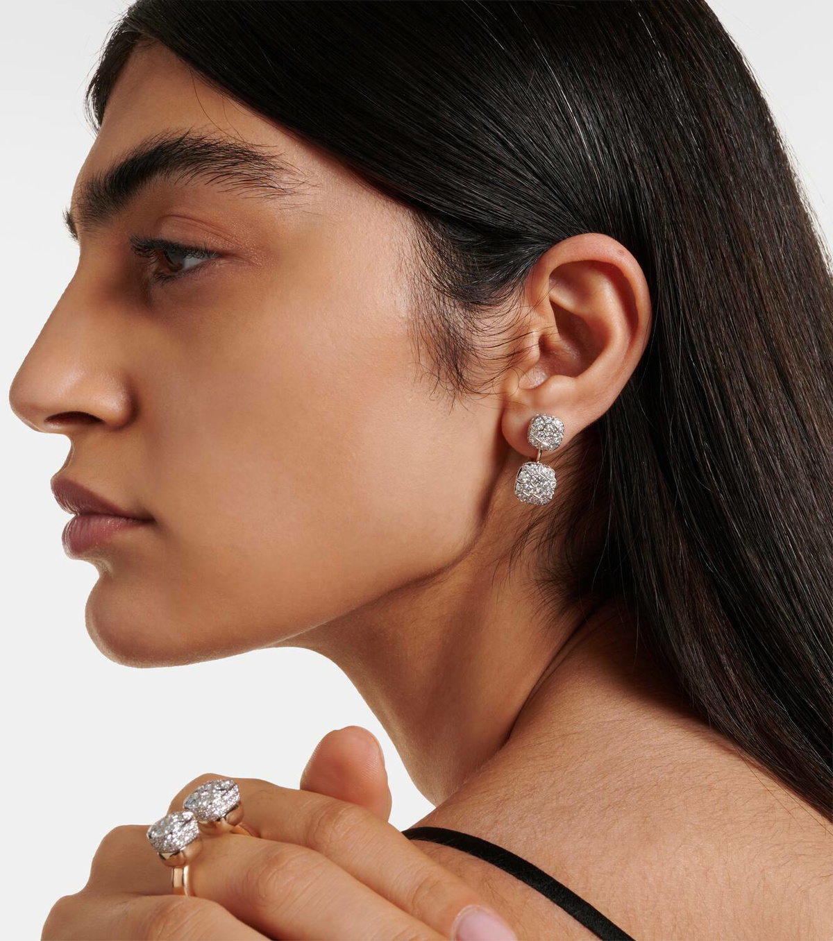 Pomellato Nudo 18kt rose and white gold earrings with diamonds