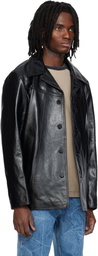 MMIC Black Boulevard Leather Coat