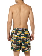 MC2 Saint Barth Man Lightweight Fabric Swim-shorts Lighting With Off-road Car Print