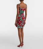 Là Fuori Crimson Rose sequined minidress