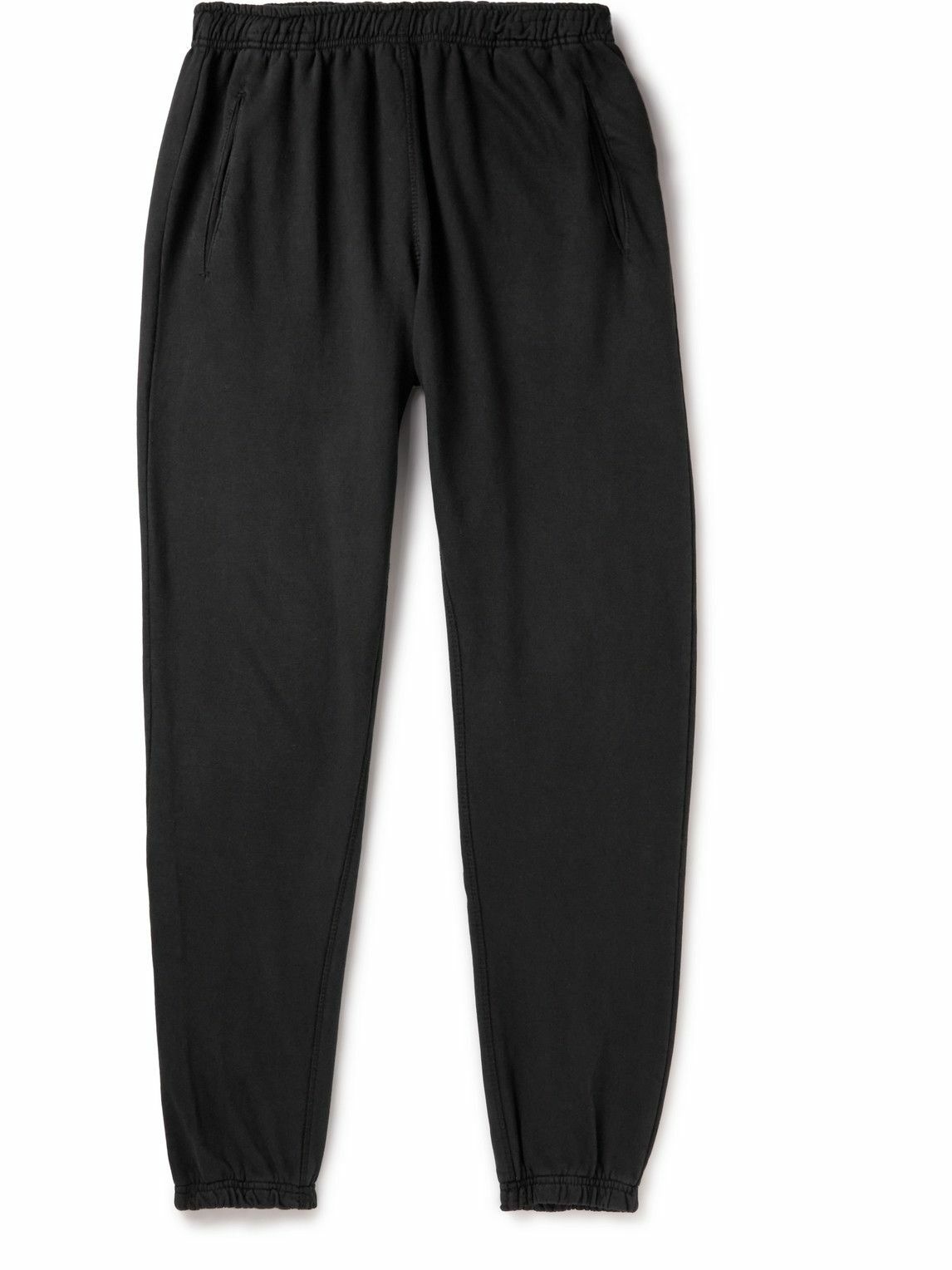 Photo: Onia - Tapered Garment-Dyed Cotton-Blend Jersey Sweatpants - Black