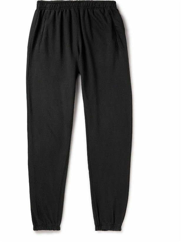Photo: Onia - Tapered Garment-Dyed Cotton-Blend Jersey Sweatpants - Black