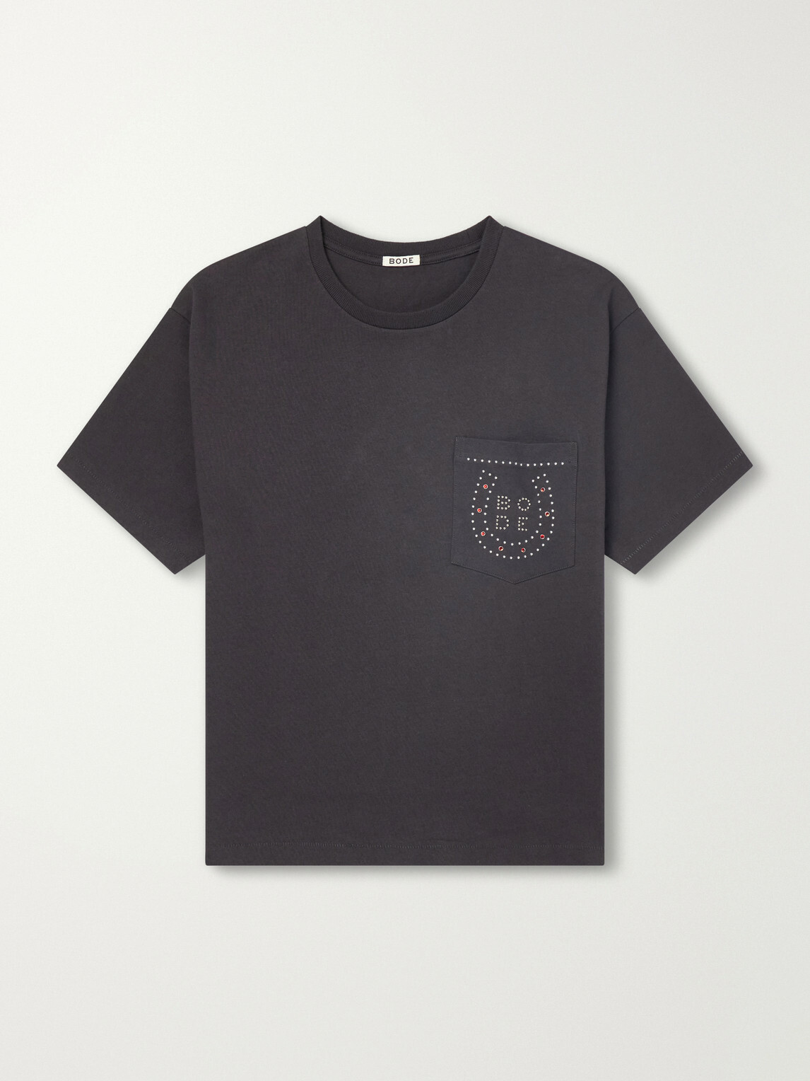 BODE - Studded Cotton-Jersey T-Shirt - Black