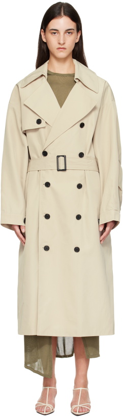 Photo: The Frankie Shop Beige Mavis Oversized Trench Coat