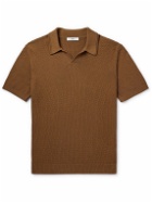 Mr P. - Knitted Cotton Polo Shirt - Brown