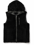 Rick Owens - Shearling Hooded Gilet - Black