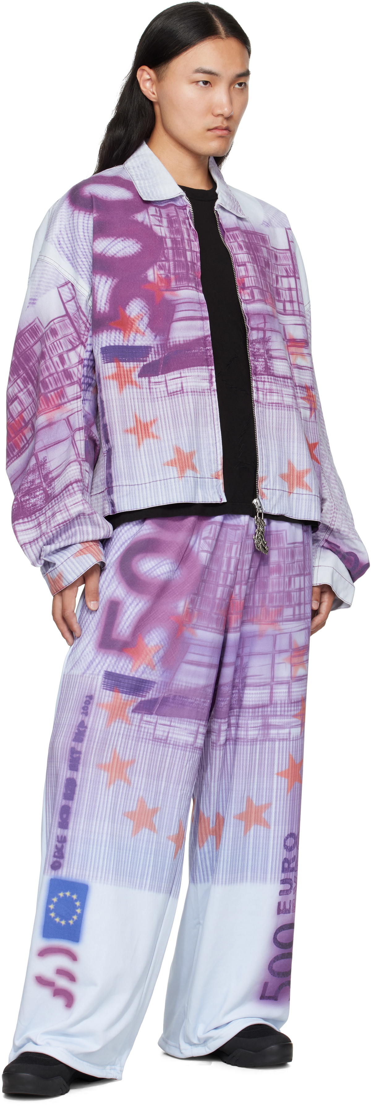 Gerrit Jacob Purple Printed Sweatpants