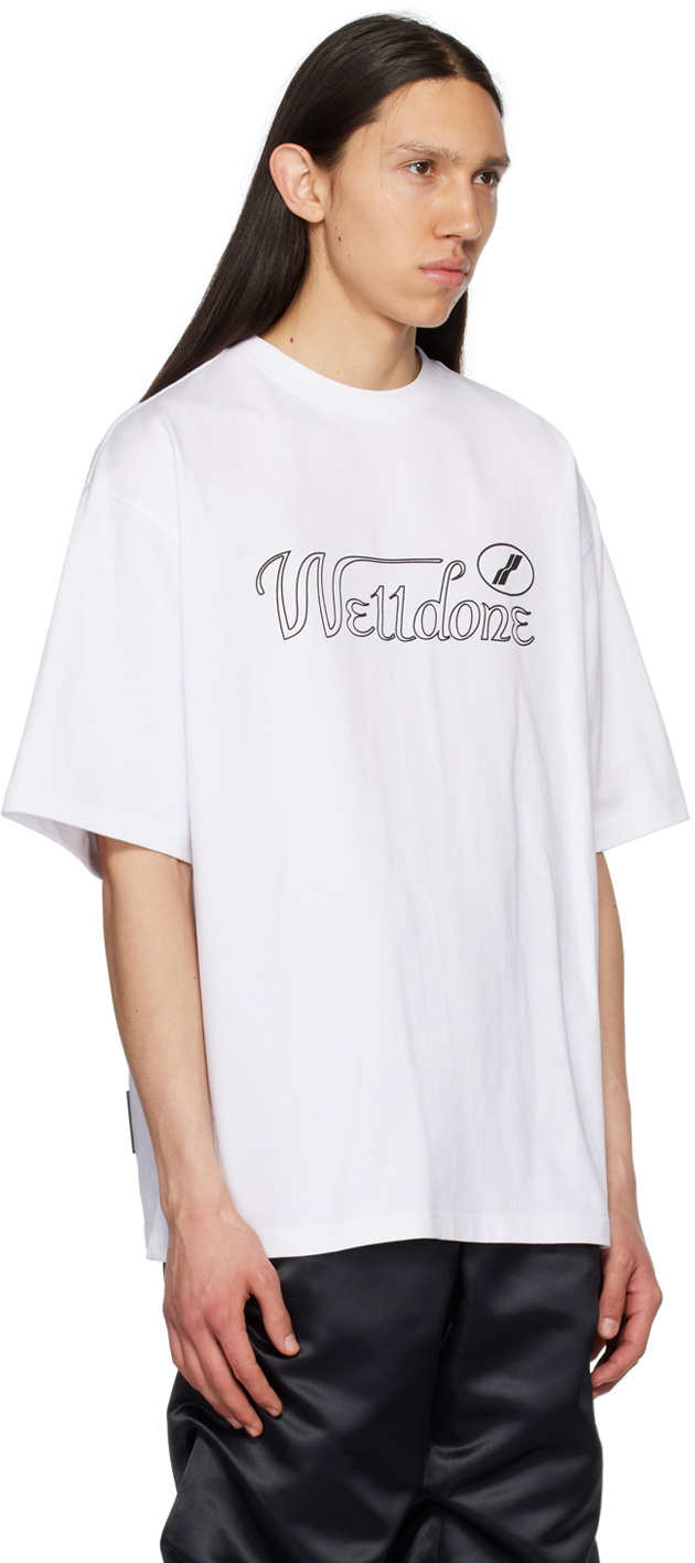 We11done White Cursive Symbol T-Shirt We11done