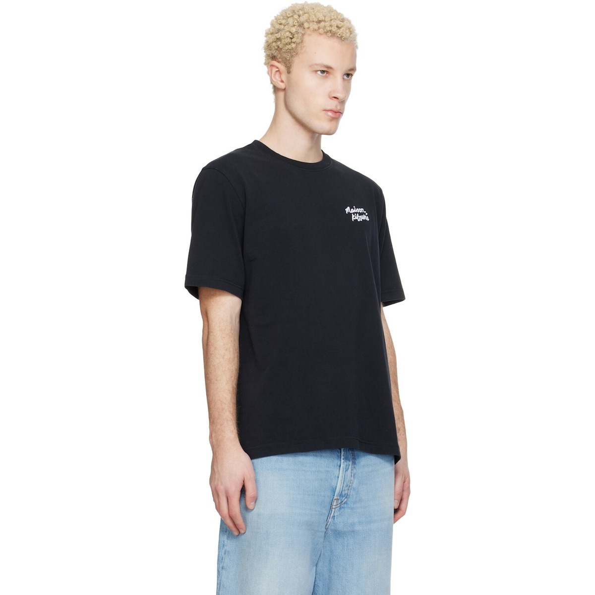 Maison Kitsuné Black 'Maison Kitsuné' Handwriting Comfort T-shirt