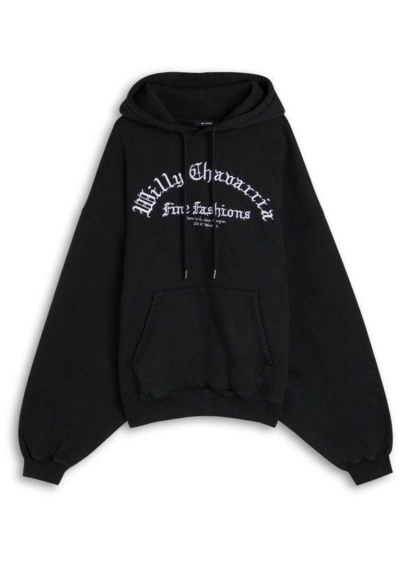 Photo: Willy Chavarria Hooded Cotton Sweatshirt Black