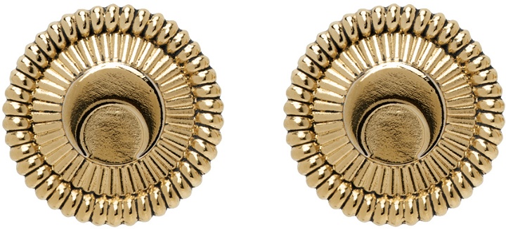 Photo: Marine Serre Gold Regenerated Tin Buttons Earrings
