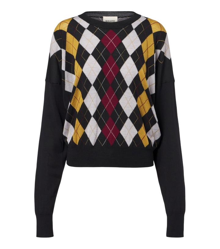 Photo: Khaite Tammy wool and silk argyle sweater