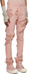 Rick Owens DRKSHDW Pink Tyrone Cut Jeans