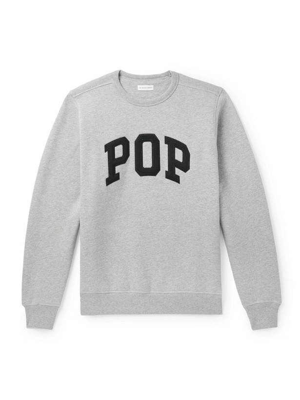 Photo: Pop Trading Company - Arch Logo-Appliquéd Cotton-Blend Jersey Sweatshirt - Gray
